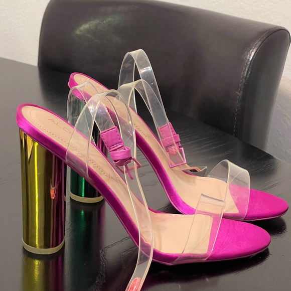 aldo clear strap heels
